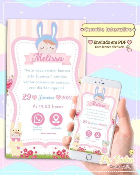 Convite Digital Interativo Boneca Metoo Doll