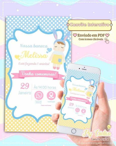 Convite Digital Interativo Boneca Metoo Doll