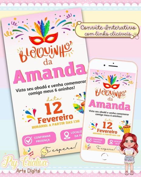Convite Digital Interativo Carnaval