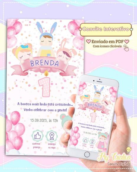 Convite Digital Interativo Boneca Metoo Doll