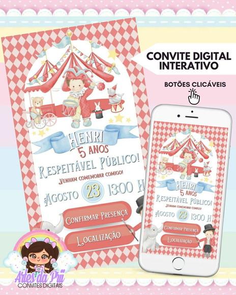 Convite Digital Interativo Circo
