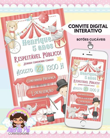 Convite Digital Interativo Circo