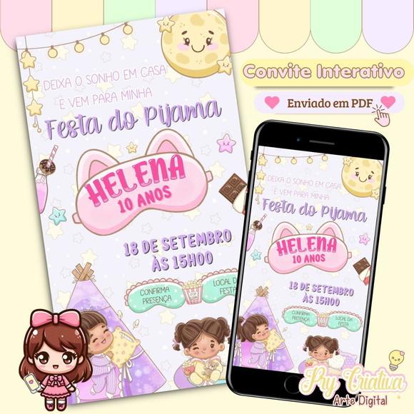 Convite Digital Interativo Festa do Pijama
