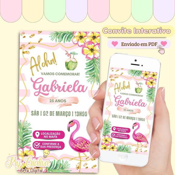 Convite Digital Interativo Flamingo