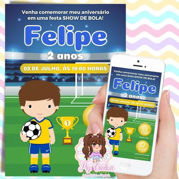 Convite Digital Interativo Futebol