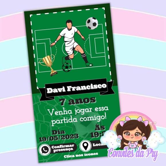 Convite Digital Interativo Futebol