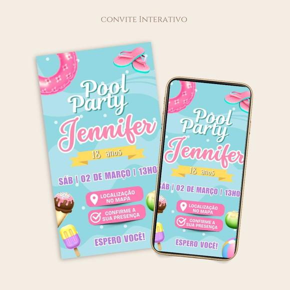 Convite Digital Interativo Pool Party