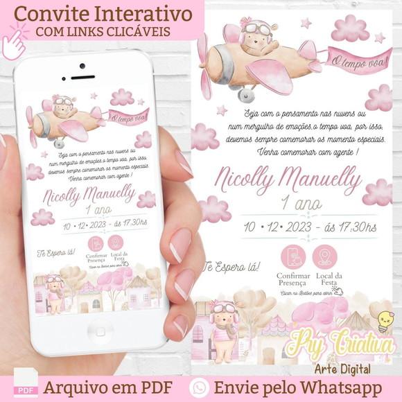 Convite Digital Interativo o Tempo Voa Menina
