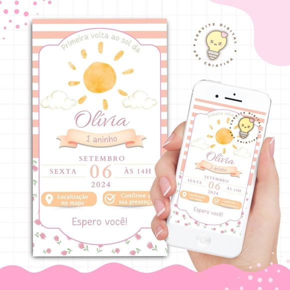 Convite Digital Interativo Primeira Volta ao Sol