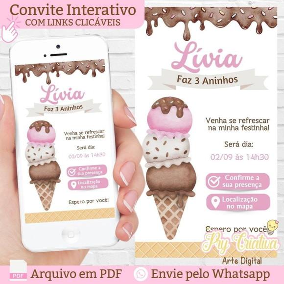 Convite Digital Interativo Sorvete