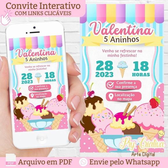 Convite Digital Interativo Sorvete