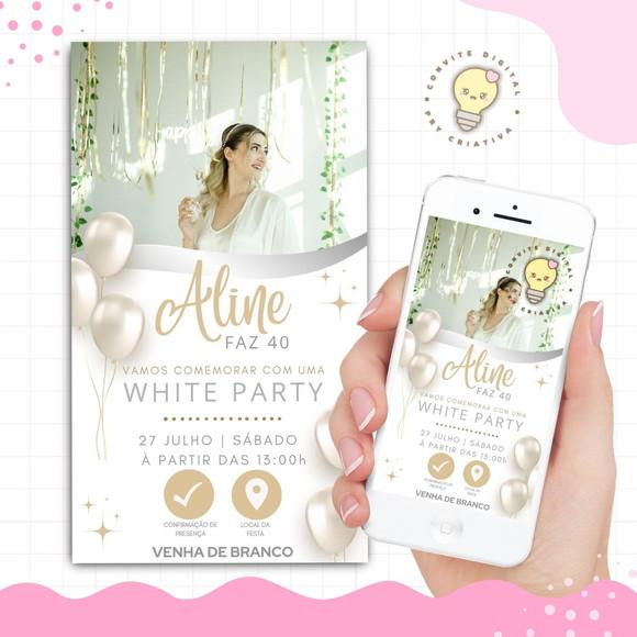 Convite Digital Interativo White Party