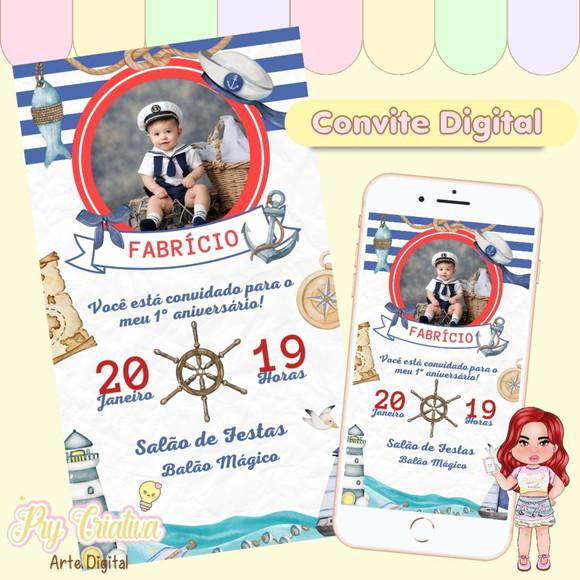 Convite Digital Marinheiro com Foto