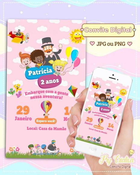Convite Digital Mundo Bita Rosa