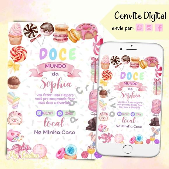 Convite Digital Mundo dos Doces