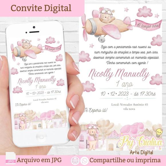 Convite Digital o Tempo Voa Menina