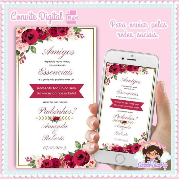 Convite digital padrinhos de casamento