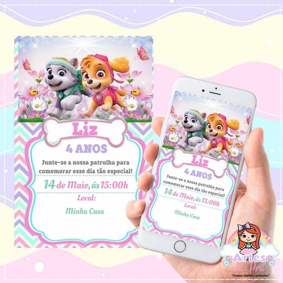 Convite digital Personalizado Skye e Everest