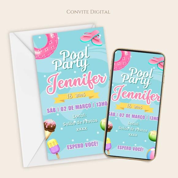 Convite Digital Pool Party