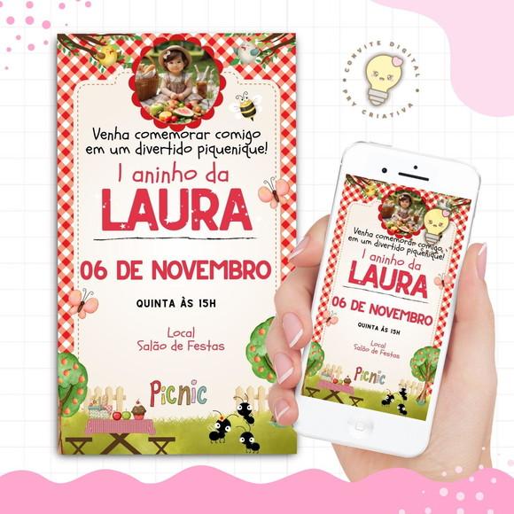Convite Digital Picnic com Foto