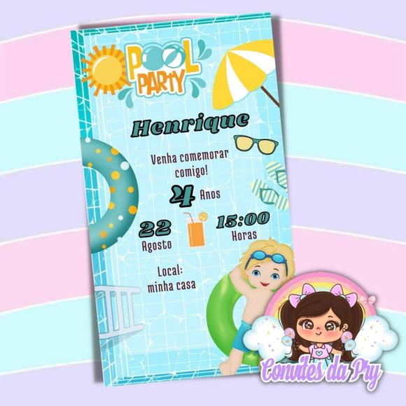 Convite Digital Pool Party