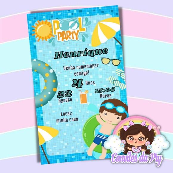 Convite Digital Pool Party