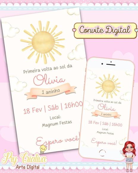 Convite Digital Primeira Volta ao Sol