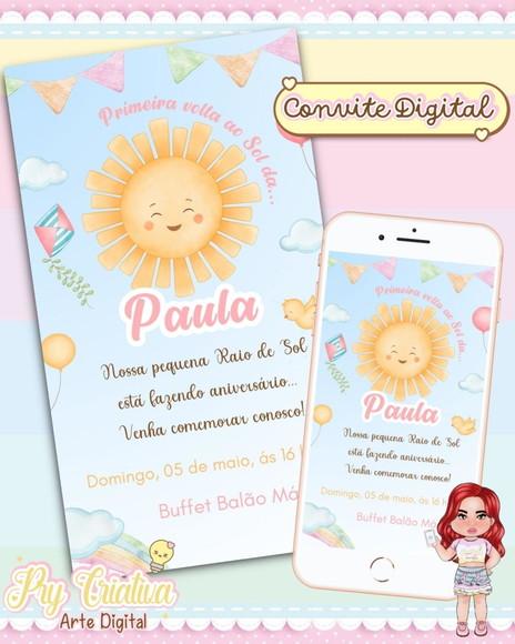 Convite Digital Primeira Volta ao Sol