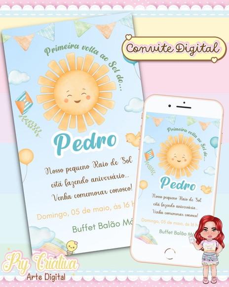 Convite Digital Primeira Volta ao Sol