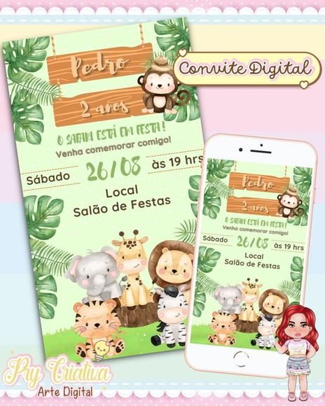 Convite Digital Safari Baby