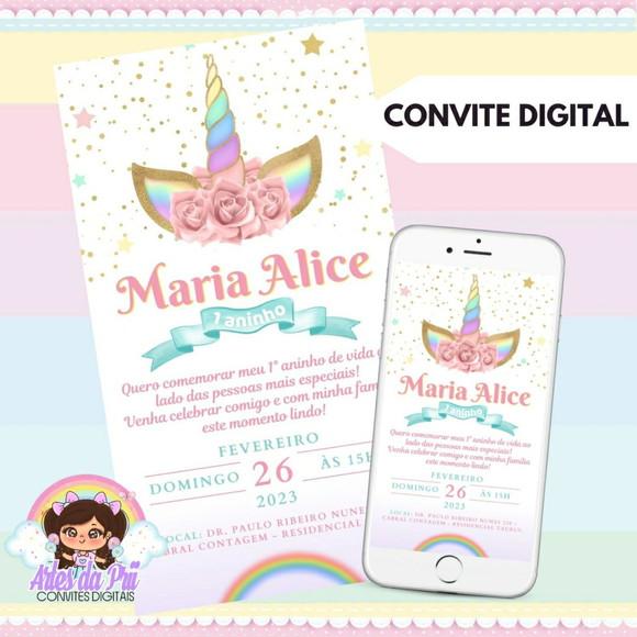 Convite Digital Unicórnio