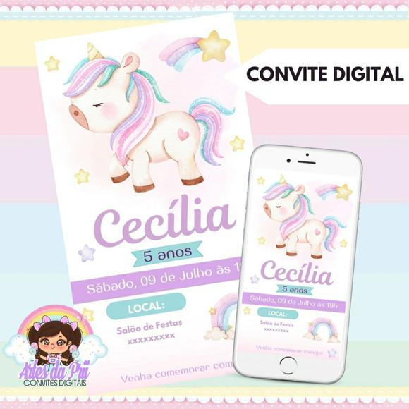 Convite Digital Unicórnio