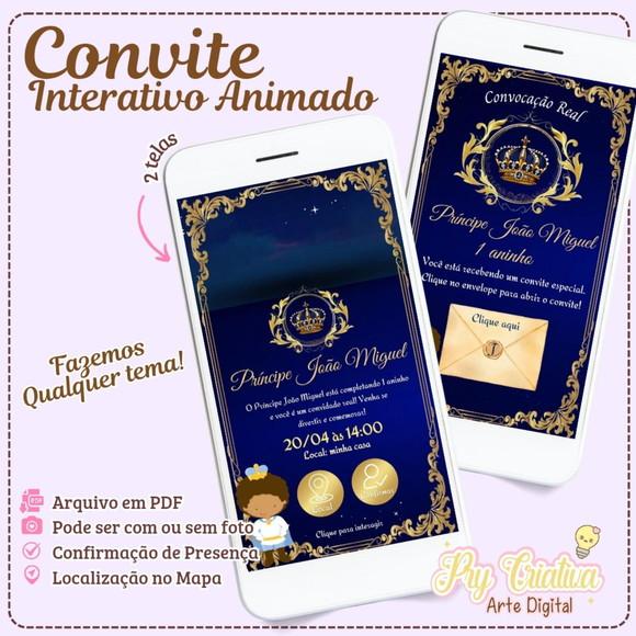 Convite Interativo Animado Realeza