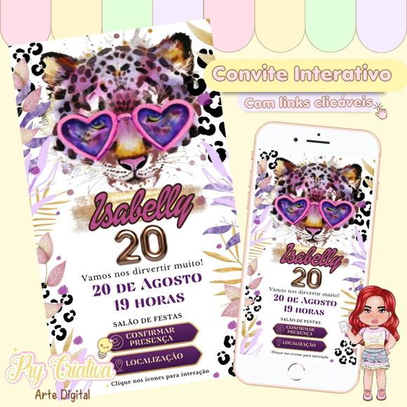 Convite Interativo Animal Print