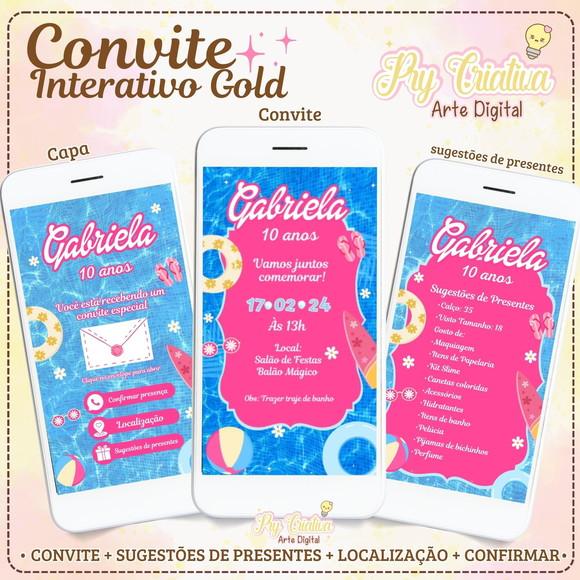 Convite Interativo Animado Pool Party