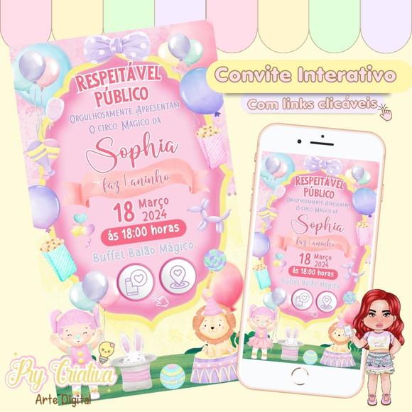 Convite Interativo Circo Rosa