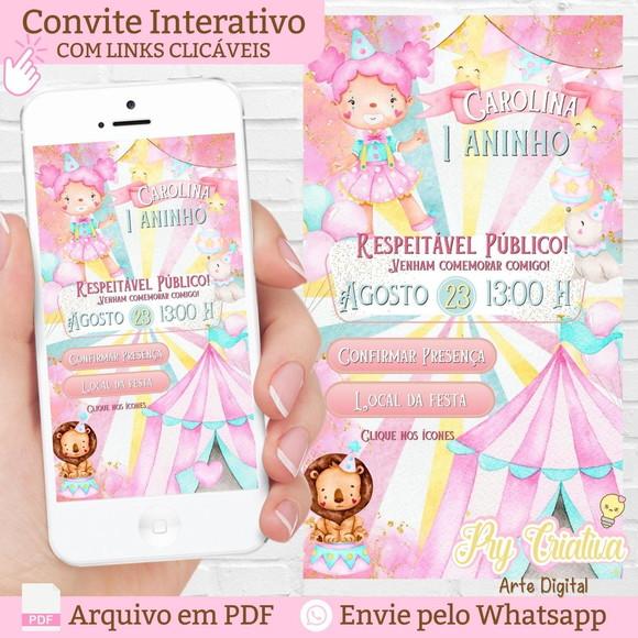 Convite Interativo Circo Rosa
