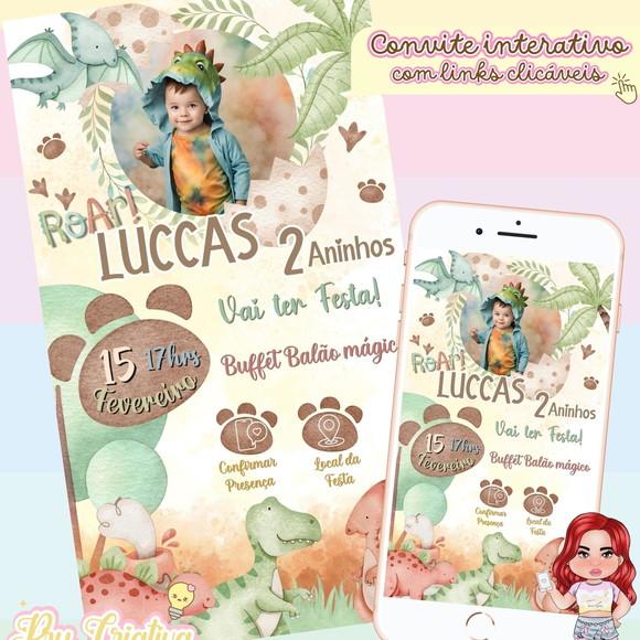 Convite Interativo Dinossauro Baby com Foto