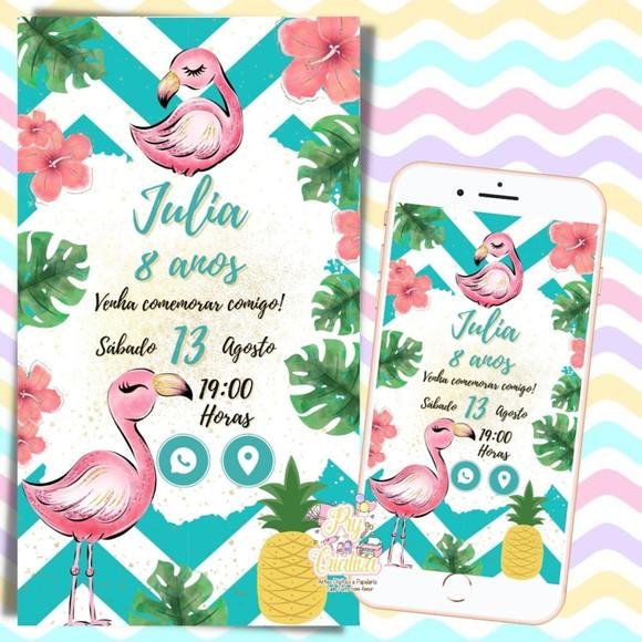 Convite Interativo Flamingo