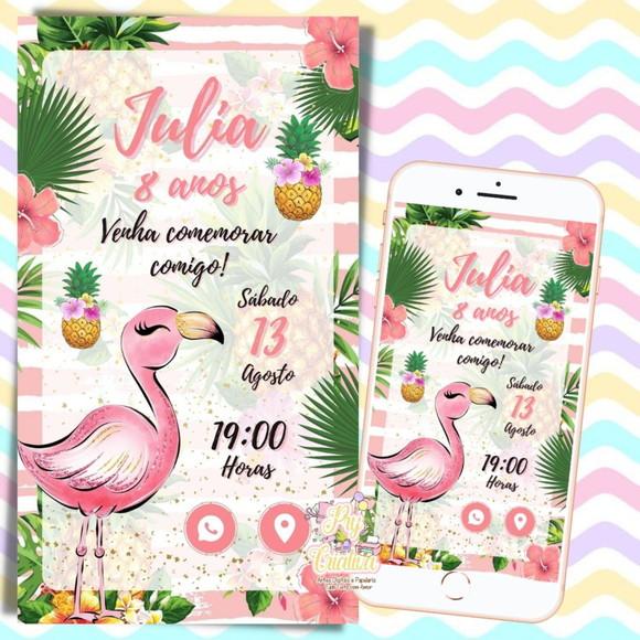 Convite Interativo Flamingo