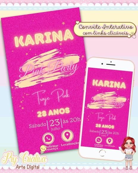 Convite Interativo Festa Pink Pink Party