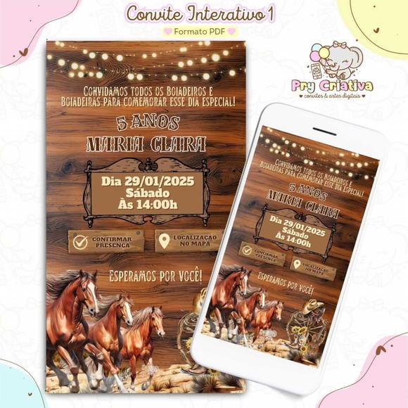 Convite Interativo Haras Cavalo