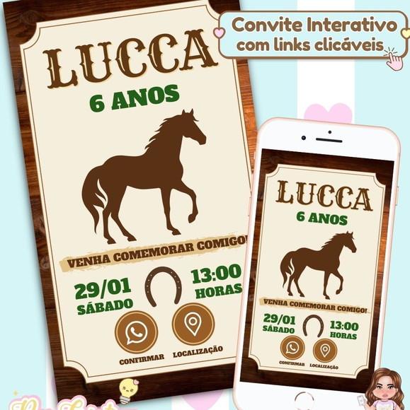 Convite Interativo Haras Cavalo