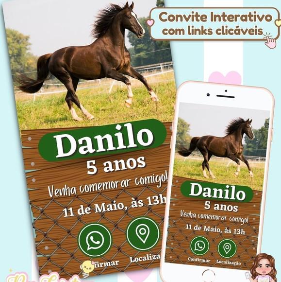 Convite Interativo Haras Cavalo