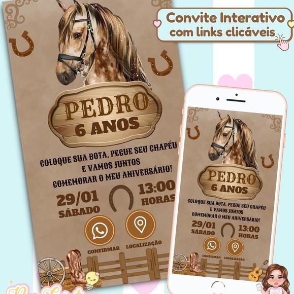 Convite Interativo Haras Cavalo