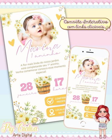 Convite Interativo Margaridas com Foto