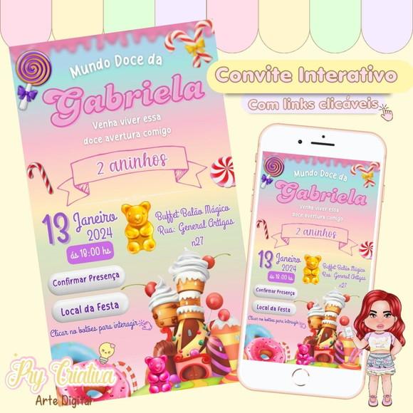 Convite Interativo Mundo dos Doces