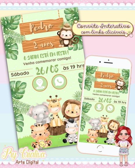 Convite Interativo Safari Baby