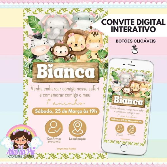 Convite Interativo Safari Rosa