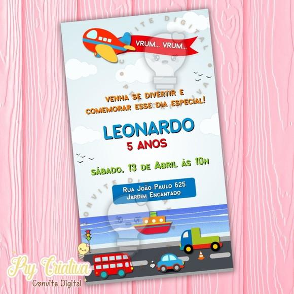 Convite Meios de Transportes Digital